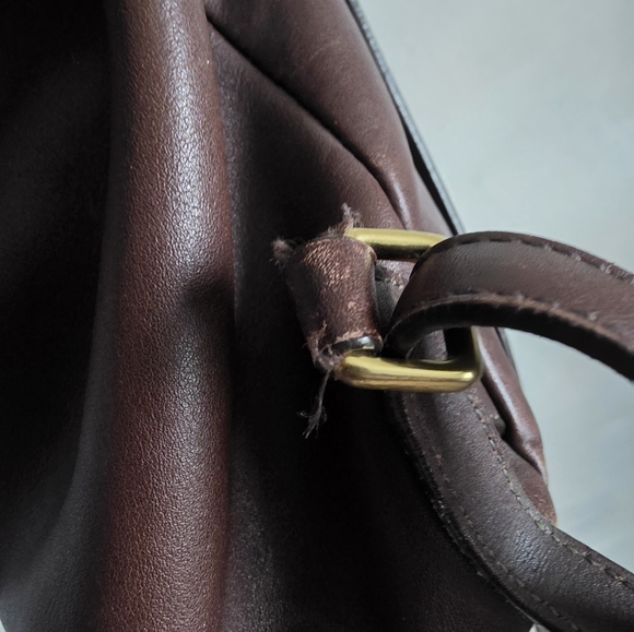 Vintage Coach Legacy Collection Leather Backpack 9858 Brown Gold 10x8x5 - Picture 6 of 16